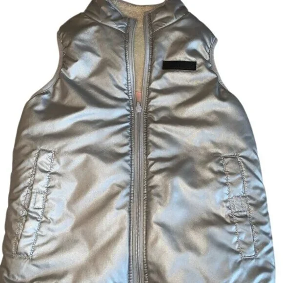 Buffalo David Bitton Reversible Silver & Pink Hooded Vest S - Picture 2 of 4